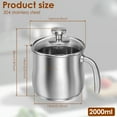 thumbnail image 2 of Jetcloudlive Stainless Steel Pot with Pour Spout and Glass Lid 2000 ML Saucepan with Slag Separating Hole for Small Family Apartment Living, 2 of 10