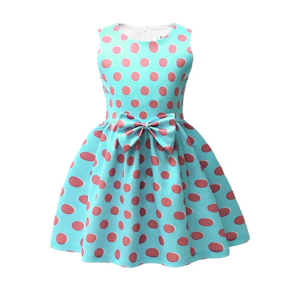 Landzoo Halloween Toddler Girls Dress Polka Dot Sleeveless Crew Neck Loose Fit Girls Dresses Size 3-4 Years