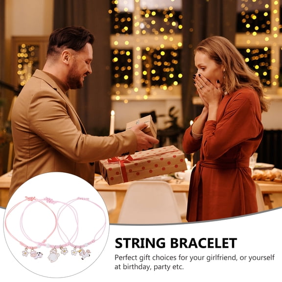 OULII 3-Piece Girls Charm Bracelet Set with Design, Rope Wristbands, Comfortable to Wear