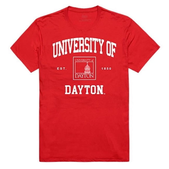 W Republic Apparel 526-119-RED-03 University of Dayton Seal Tee Shirt for Men - Red, Large