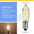thumbnail image 4 of Ruiandsion E10  LED Bulb, 6V 0.5W 100LM Warm White 3000K, Candle Flame for Holiday Decor, 4-Pack, 4 of 9