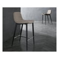 thumbnail image 4 of Neo-Classical Counter Stool - Taupe Faux Leather, Fixed Height, Metal Legs - Kitchen Bar Dining, 4 of 10