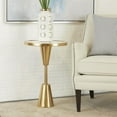 thumbnail image 2 of DecMode 16" x 24" Gold Metal Pedestal Base Accent Table with Mirrored Glass Top, 1-Piece, 2 of 11