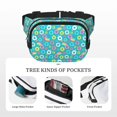 thumbnail image 5 of Fuzoiu Donut Print Unisex Square Double Layer Waist Bag,Crossbody Fanny Pack Travel Workout Accessory, 5 of 8