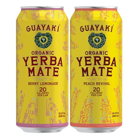 Guayaki Organic Yerba Mate Tea Variety Pack 15.5 fl oz Can, 12 Count