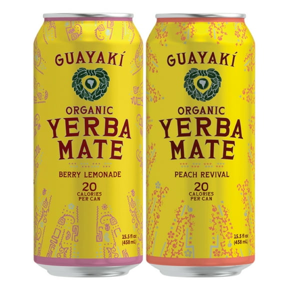 Guayaki Organic Yerba Mate Tea Variety Pack 15.5 fl oz Can, 12 Count