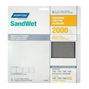 2Pc Norton SandWet 11 in. L X 9 in. W 2,000 Grit Aluminum Oxide Waterproof Sandpaper 5 pk