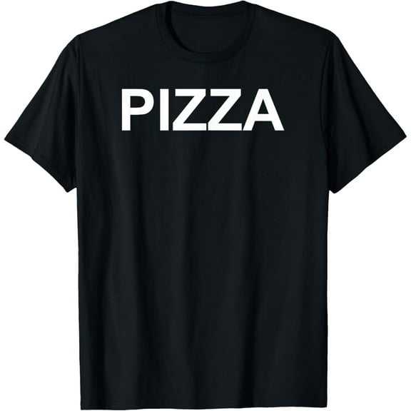 Pizza Text T-Shirt - Costume GiftMen's and women's pure cotton short-sleeved shirts
