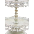 thumbnail image 5 of DecMode 12" x 24" White Metal 2 Tiered Server with Lace Inspired Edge, 1-Piece, 5 of 7