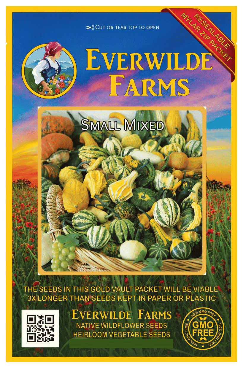 Everwilde Farms Mylar Seed Packet 25 Speckled Swan Gourd Seeds 