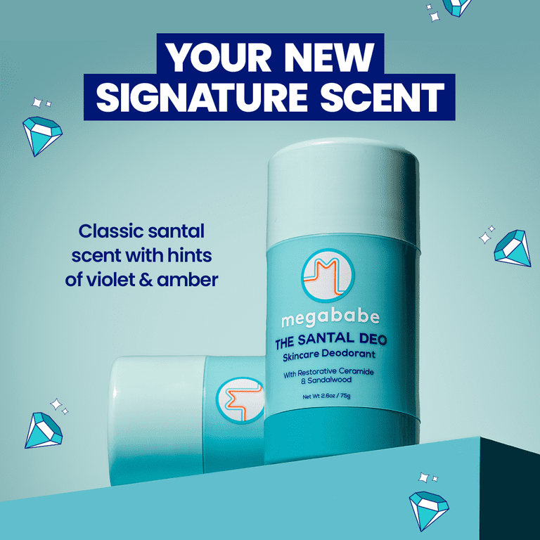 Megababe The Santal Deo, Skincare Deodorant Stick, Aluminum-Free