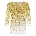 thumbnail image 4 of YDLCAFD T-Shirt Femme Manches 3/4 Imprimé Paillettes Col Rond T-Shirt, 4 of 4