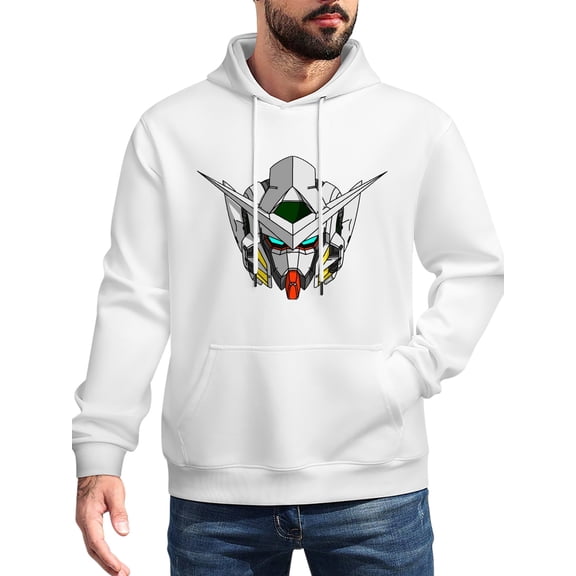 Gundam Men's Stick Hooded Sweatshirt,Unisex Novelty Sweatshirts Cool Printed Pullover Hoody Hoodie with Pocket