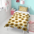 thumbnail image 4 of White Sunflower Duvet Cover and Pillowcase Set for Single Bedding, Bedroom Accessories for Kids Teens, 4 of 5