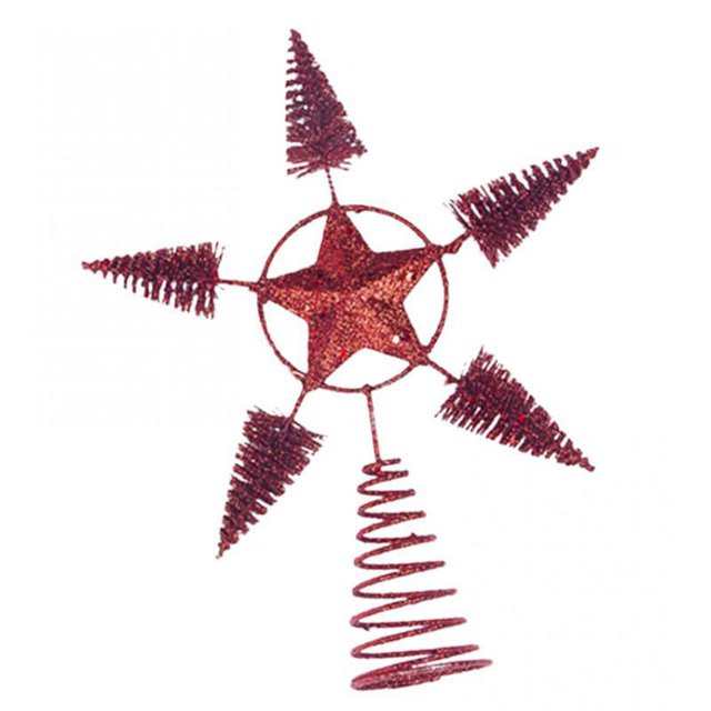 Adorno Navideño De Adorno Navideño Clásico, Estrella, árbol De Navidad, 25 X 20 Cm rojo