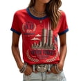 thumbnail image 2 of Women's 9/11 Shirt 25th Anniversary Crew Neck Tshirt American Flag Short Sleeve Patriotic Memorial Tee Tops, 2 of 4