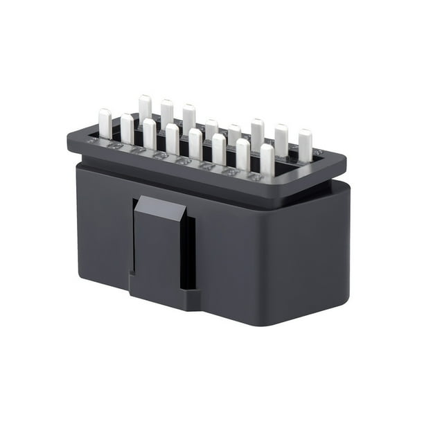Scienceny Conector de cabeza de 16 pines, herramientas de reparación de enchufe de plástico, extensión OBD 2 para adaptador de Vehículos, repuestos y accesorios Mis