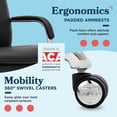 thumbnail image 3 of La-Z-Boy Opus Executive Mid-Back Office Chair Bonded Leather Black and Chrome, 3 of 9
