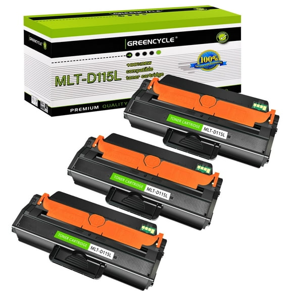 GREENCYCLE 3 Pack Compatible Black Toner Cartridge Replacement for Samsung MLT-D115L D115L Use with SL-M2820DW SL-M2870FW SL-M2880FW Xpress M2670 M2820 M2870 Laser Printer