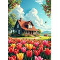 thumbnail image 4 of LUUFILx Spring Tulip Garden Backdrop Banner Home Party Event Decor Photography Background Scenic Celebration Scene Country House Outdoor Photoshoot, 4 of 8