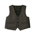 thumbnail image 4 of WESIDOM Boy Toddler Infant Outfits Long Sleeves Gentleman Jumpsuit Vest Coat Berets Hat Bowtie 3pcs, 4 of 9