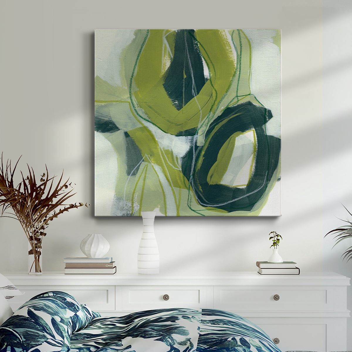 Wexford Home Verdigris Motion II-Premium Gallery Wrapped Canvas, 24" x 24" - Ready to Hang