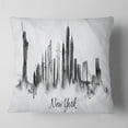 thumbnail image 2 of Designart Silhouette Ink New York - Cityscape Throw Pillow - 16x16, 2 of 5