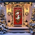 thumbnail image 4 of YWIYIUD Christmas Snowman Door Cover Decorations Christmas Front Door Banner Xmas Party Photography Background Holiday Door 35 X 79 Inches Winter Xmas NewYear Banner Photo Background Door Decor, 4 of 5