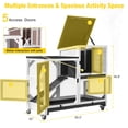thumbnail image 5 of Aivituvin Indoor Rabbit Hutch Outdoor Bunny Cage on Wheels, 2 Story Wood Guinea Pig Cages with 2 Deeper Pull Out Trays (Black & White), 5 of 11