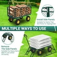 thumbnail image 6 of 550/880/1100 Lbs Capacity Heavy Duty Steel Garden Cart, Utility Wagon with 10" Wheels, Removable Mesh Sides & 180° Rotating Pull Handle for Yard, Farm, 6 of 9