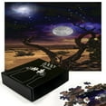 thumbnail image 3 of Ambesonne Moon Jigsaw Puzzle, Desert Night Nebula Stars, Heirloom-Quality Fun Activity for Family Durable Cardboard, 1000 pcs, Caramel Purple, 3 of 6