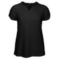 thumbnail image 2 of Spencer Womens Summer Tops Casual V Neck T Shirts Short Sleeve Shirts Loose Blouse Flowy Tops Plus Size Tee "S,Black", 2 of 9