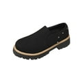 thumbnail image 2 of SYMOID Womens Black Slip-on Chunky Sole Loafers - Comfy Flock Material with Rivet Detail, Durable Non-Slip Casual Shoes for Daily Office Weekend Wear (Us 5.5-10.5),Size 37, 2 of 9