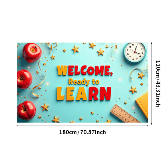 LUUFILx Welcome Ready to Learn Educational Classroom Banner Colorful Backdrop Decorations School Supplies Teacher Gifts Kids Motivation Classroom Wall Decor