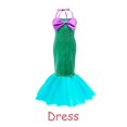 thumbnail image 1 of Disfraz De Sirena Ariel Para Niñas Vestido Sin Mangas Halloween Navidad Ropa Para Niños Princesa Regalo De Cumpleaños De Fiesta Elegante Conjunto Completo, 1 of 4