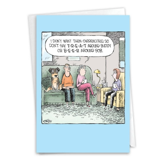 NobleWorks Funny Birthday Greeting Card with 5 x 7 Inch Envelope (1 Card) Bday Dog Treat C10875BDG