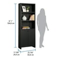 thumbnail image 5 of Mainstays Westley 5 Shelf Bookcase with Doors, Black Finish, 5 of 18