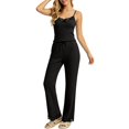 thumbnail image 4 of Gkeoshab Pajamas for Women Set Women Striped Ribbed Two Piece Camisole Lounge Sets Lace Trim Tank Top & Long Pants Fashion Tie Dye Pajama Set Breathable Loungewear, 4 of 6