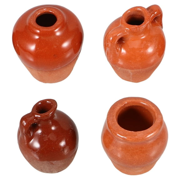 MLINS 4pcs Ceramic Vase Small Bud Vases Decorative Plant Pot Miniature Vase Tiny Vase Table Centerpiece Shelf Decorations
