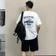 thumbnail image 2 of Conjuntos deportivos con estampado de camiseta para correr, chándal con pantalones cortos gráficos, ropa para hombre, camiseta marrón, tendencia 2024, estilo coreano, 2 of 5