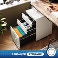 thumbnail image 5 of DEVAISE 3 Drawer Mobile File Cabinet with Lock, Under Desk Metal Filing Cabinet for Legal/Letter/A4 File, Fully Assembled Except Wheels, White, 5 of 5