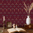 thumbnail image 2 of Gothic Peel and Stick Wallpaper Dark Red Celestial Candle Moth Design Wall Mural 23.6in x 9.8ft Self Adhesive Removable Wall Paper Renter Friendly Wallpaper for Kids Bedroom, 2 of 8