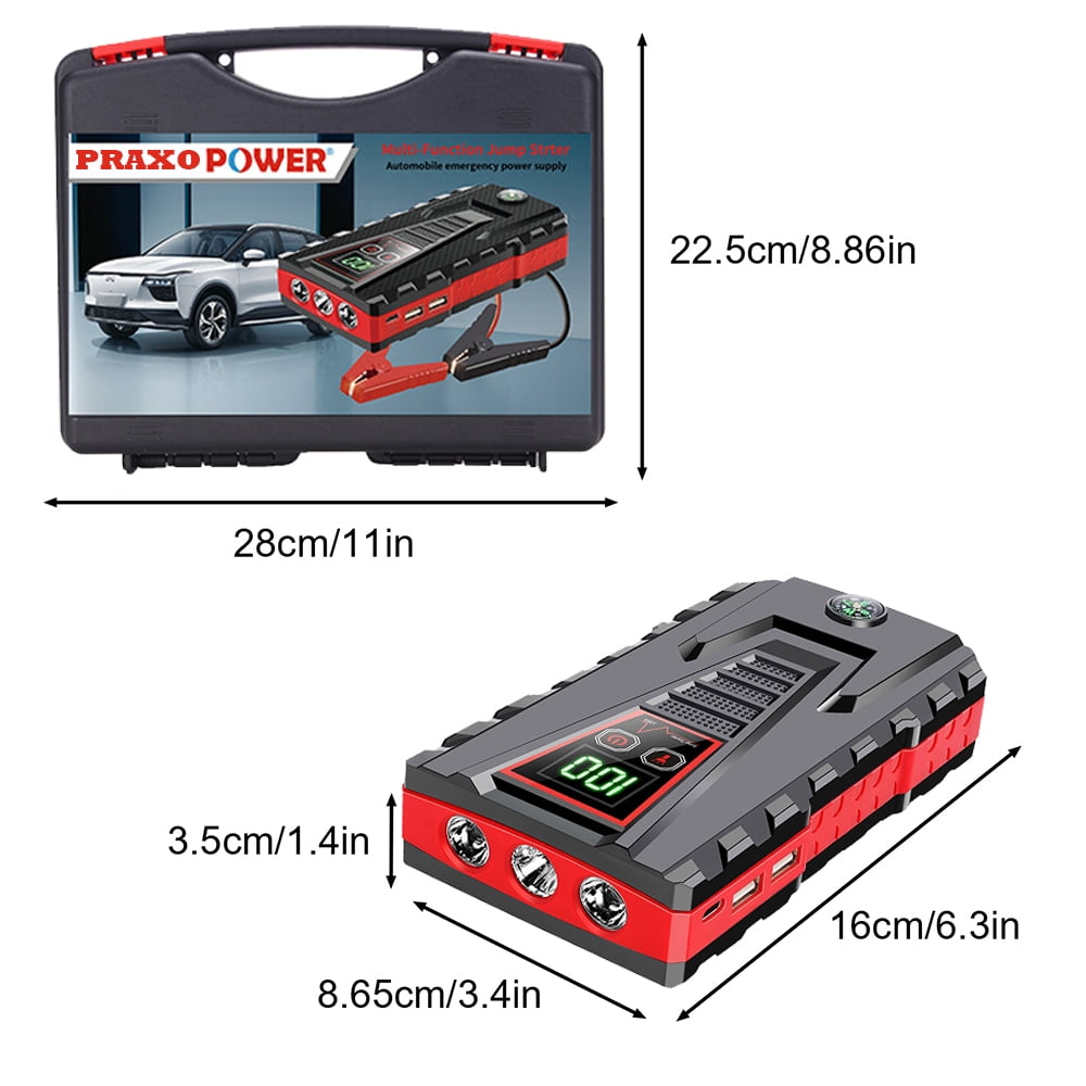 Multi-functional Car Jump Starter, 5000A Peak 99800mAh Battery Jump Starter, 12V Car Battery Charger, Auto Battery Booster w/ LCD Display & 3 LED Modes, Portable Power Bank Charger