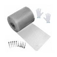 thumbnail image 2 of Protector de canalones con ganchos fijos, malla antiobstrucción para jardinería, multiusos, para techos 15cmx600cm, 2 of 9