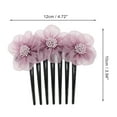 thumbnail image 2 of Unique Bargains Christmas 1 Pc Women's Durable Floral Side Comb for Parties Purplish Red Fabric Plastic, 2 of 2