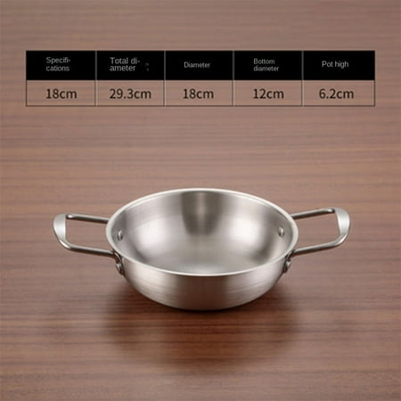 

Seafood stainless steel hot pot trendy double-eared pot Korean instant noodle pot fish soup pot snail noodle rice noodles anti-scalding pot.