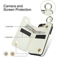 thumbnail image 6 of Cutyskin for iPhone XS / X Wallet Case【RFID Blocking】 with Card Holder Cash Pocket Zipper Bills Slot, Soft PU Leather Magnetic Back Folio Kickstand, Finger Ring Holder Hook Phone Case, White, 6 of 9