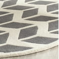 thumbnail image 3 of SAFAVIEH Chatham Easton Geometric Wool Area Rug, Dark Gray/Ivory, 5' x 5' Round, 3 of 7