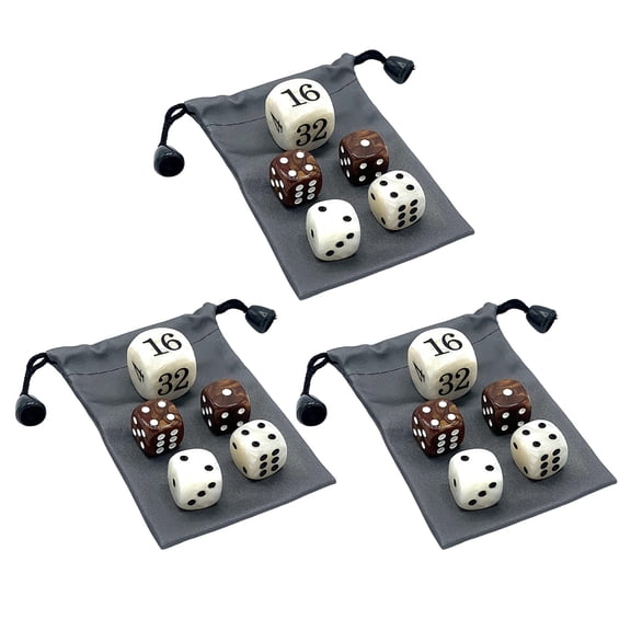 Ruanlalo 1/2/3 Sets 22MM Backgammon Dice Kit Portable Travel Acrylic Pearlescent Doubling Cube Game Night Board Game Dice Gaming Accessories