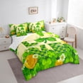 thumbnail image 3 of jejeloiu St.Patrick Day 7-Piece Twin Bedding Sets,Lucky Clover Leaf Bedding Comforter Set,Green Gold Sheet Sets For Girls Kids,Super Cozy Room Decor Reversible, 3 of 8
